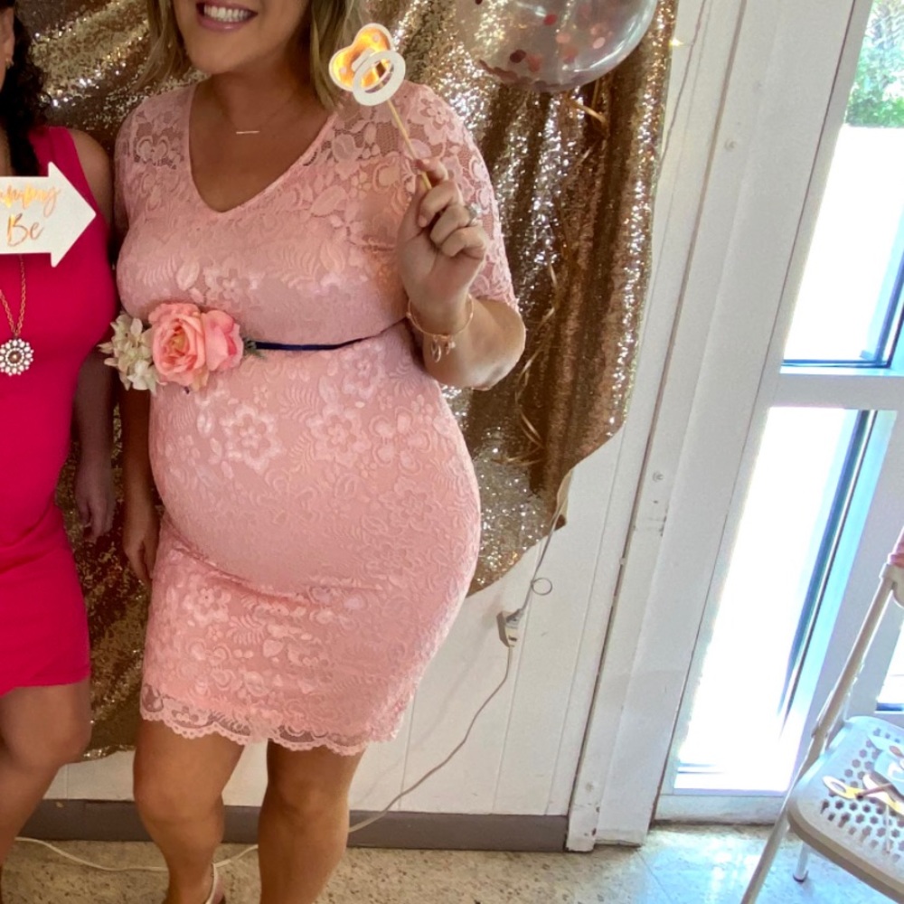pink lace dress